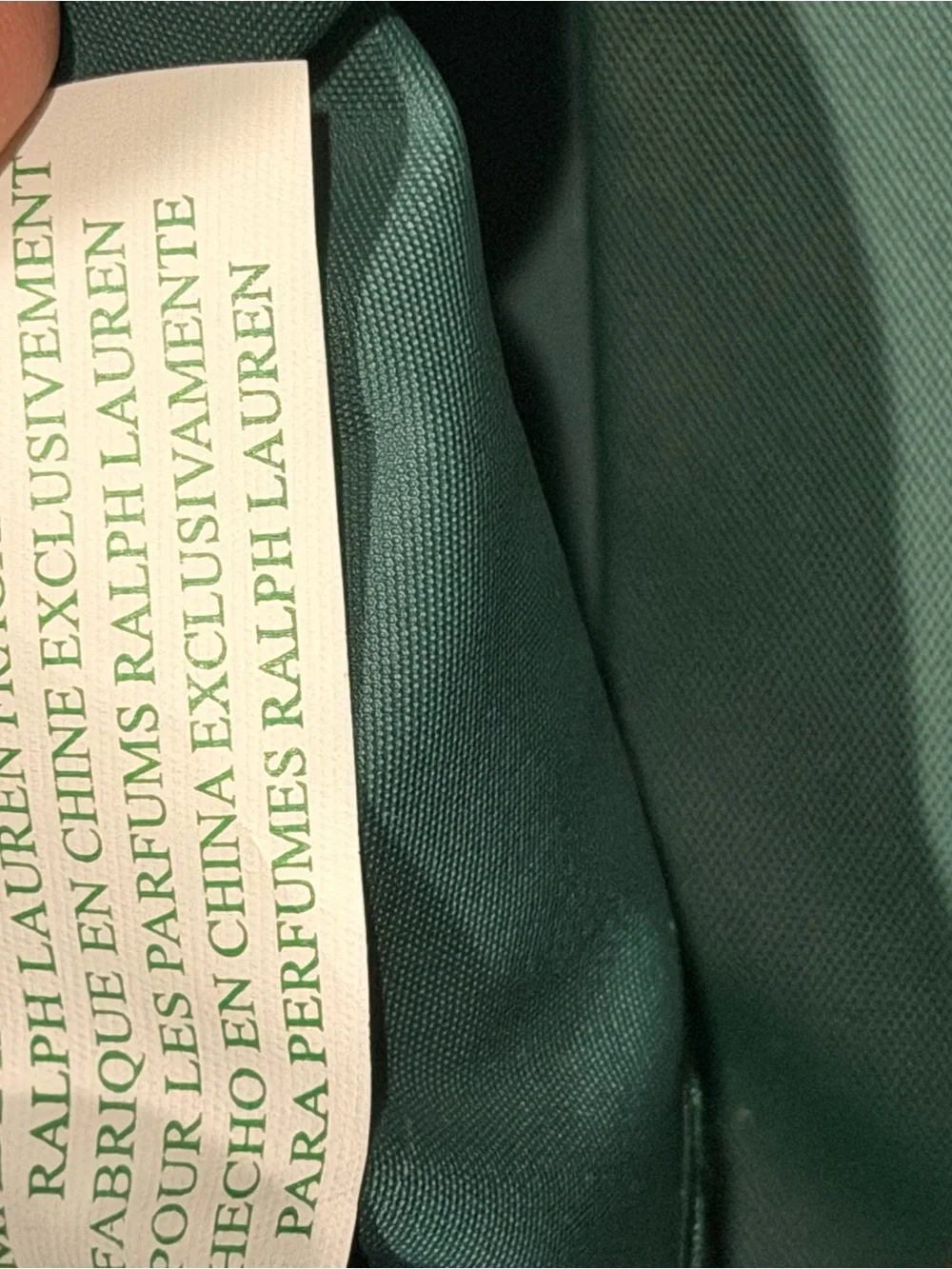 Polo Ralph Lauren Green Canvas Duffle Bag Leather Trim